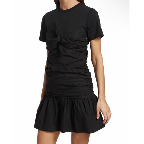 Tanya Taylor Dress Peyton Knot Mini Retro Black Size XL - Picture 2 of 15